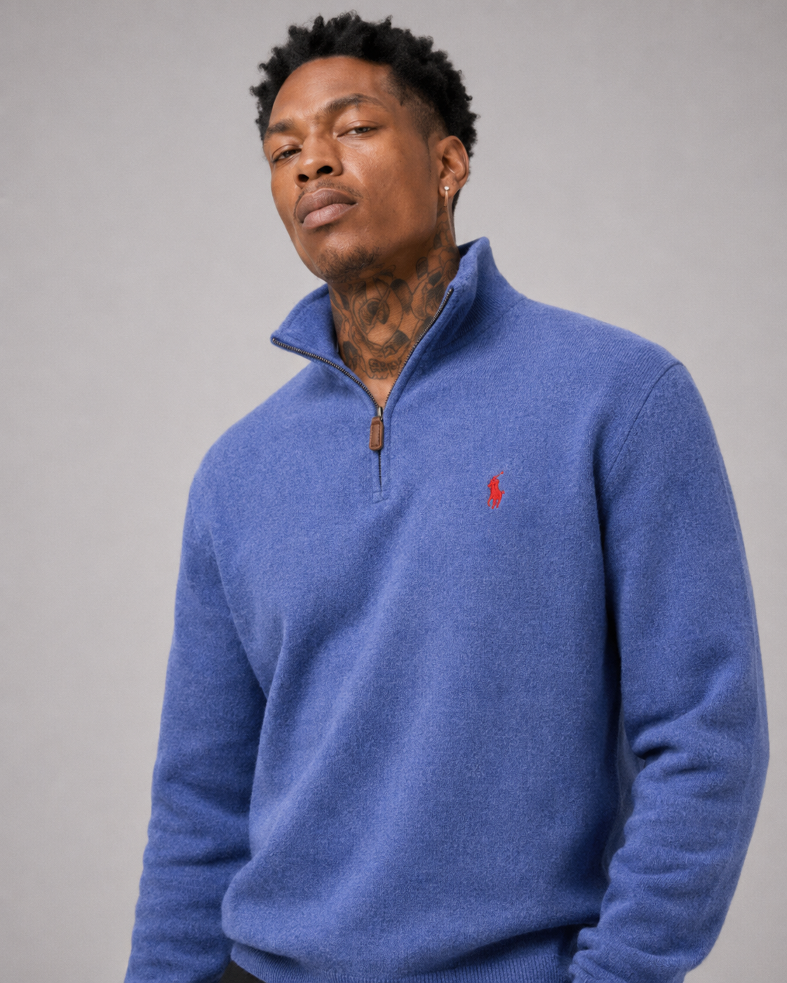 Polo Ralph Lauren Men's Half Zip Up Sweater Blue 710723158003 B14