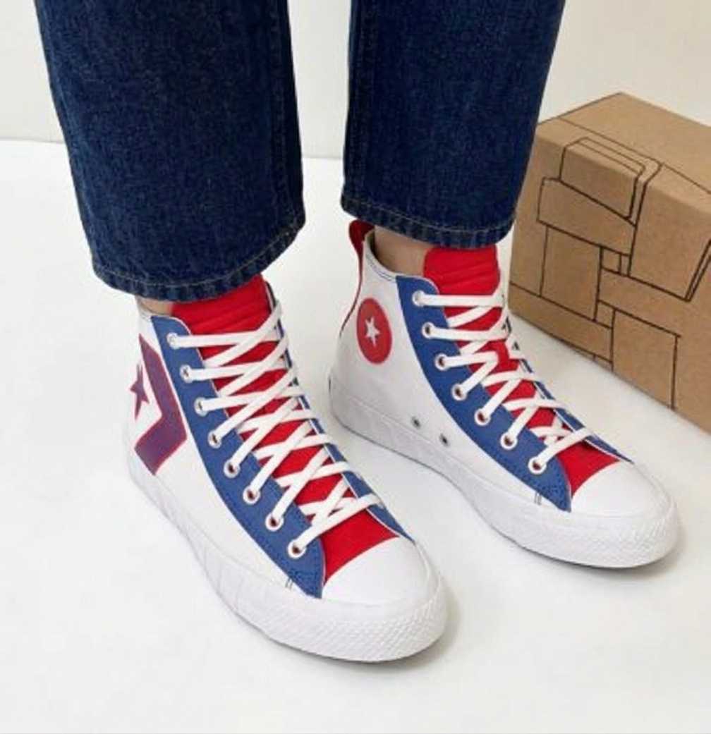 Converse UNT1TL3D High White/Rush Blue/University Red 168612C