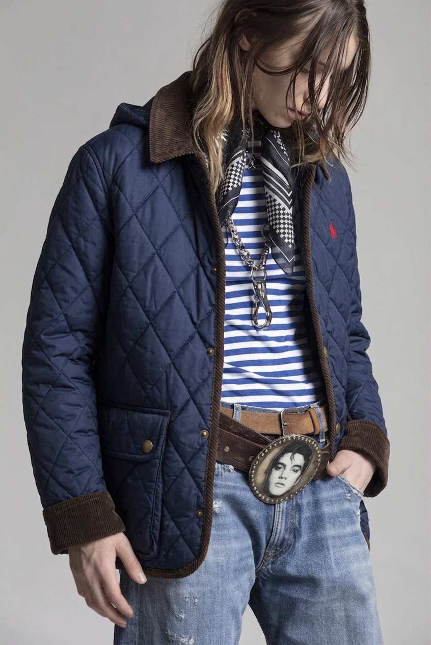 Polo Ralph Lauren Women's Water- Repellent Hooded Barn Jacket Navy 323880396002 B2