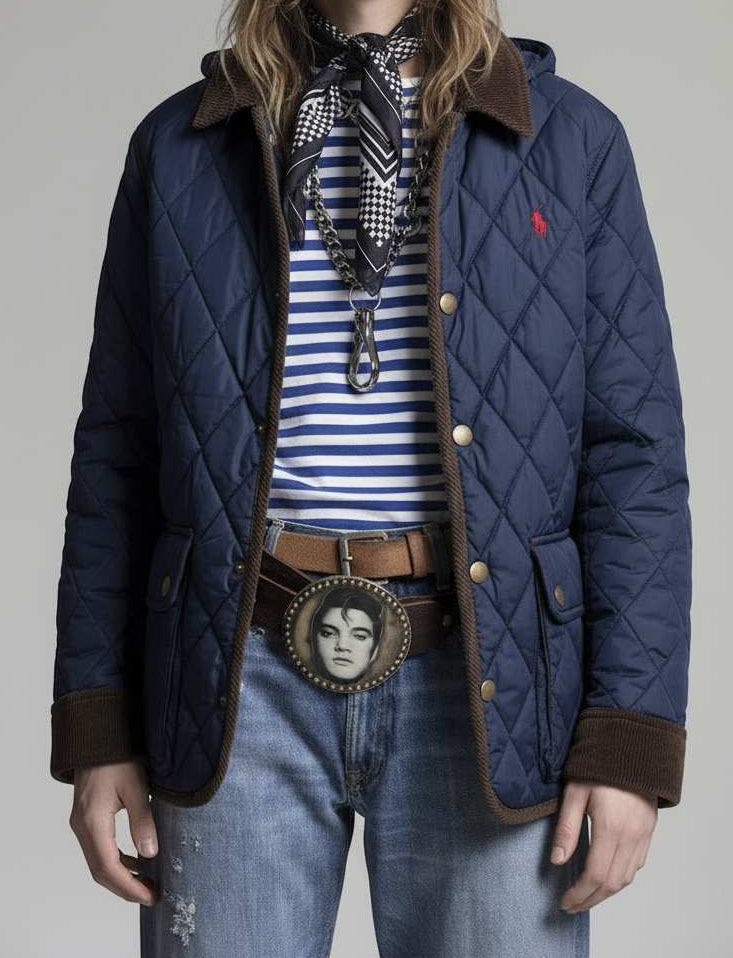 Polo Ralph Lauren Women's Water- Repellent Hooded Barn Jacket Navy 323880396002 B2