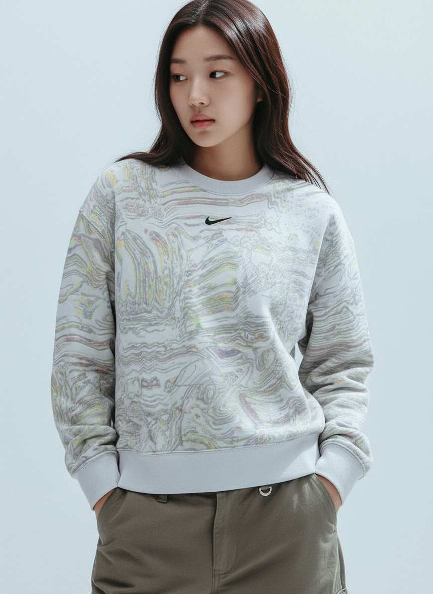 Nike Women's Sportswear Dance Fleece Crewneck Sweatshir White DJ4119 100 N1