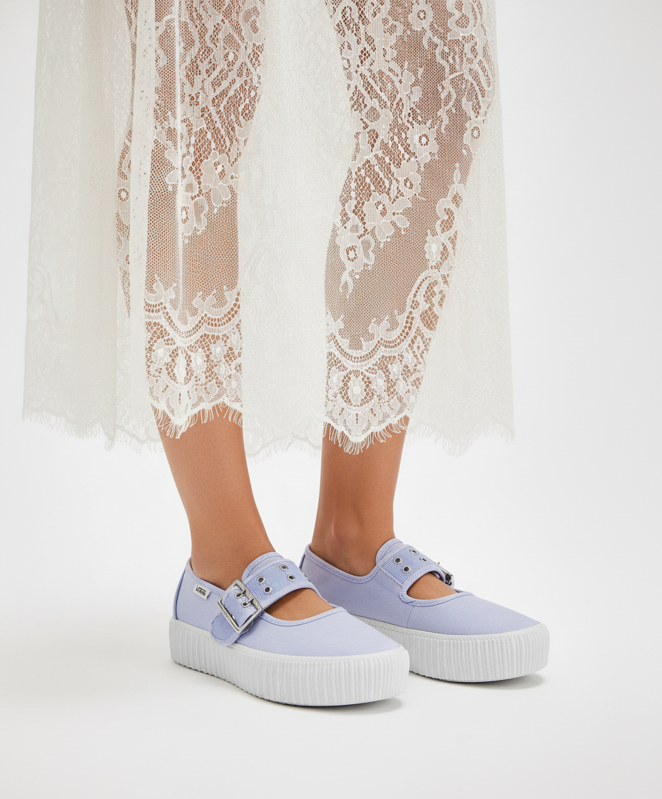 Vans Mary Jane Creeper Shoe Grunge Ballet Halogen Blue VN000D07CHA