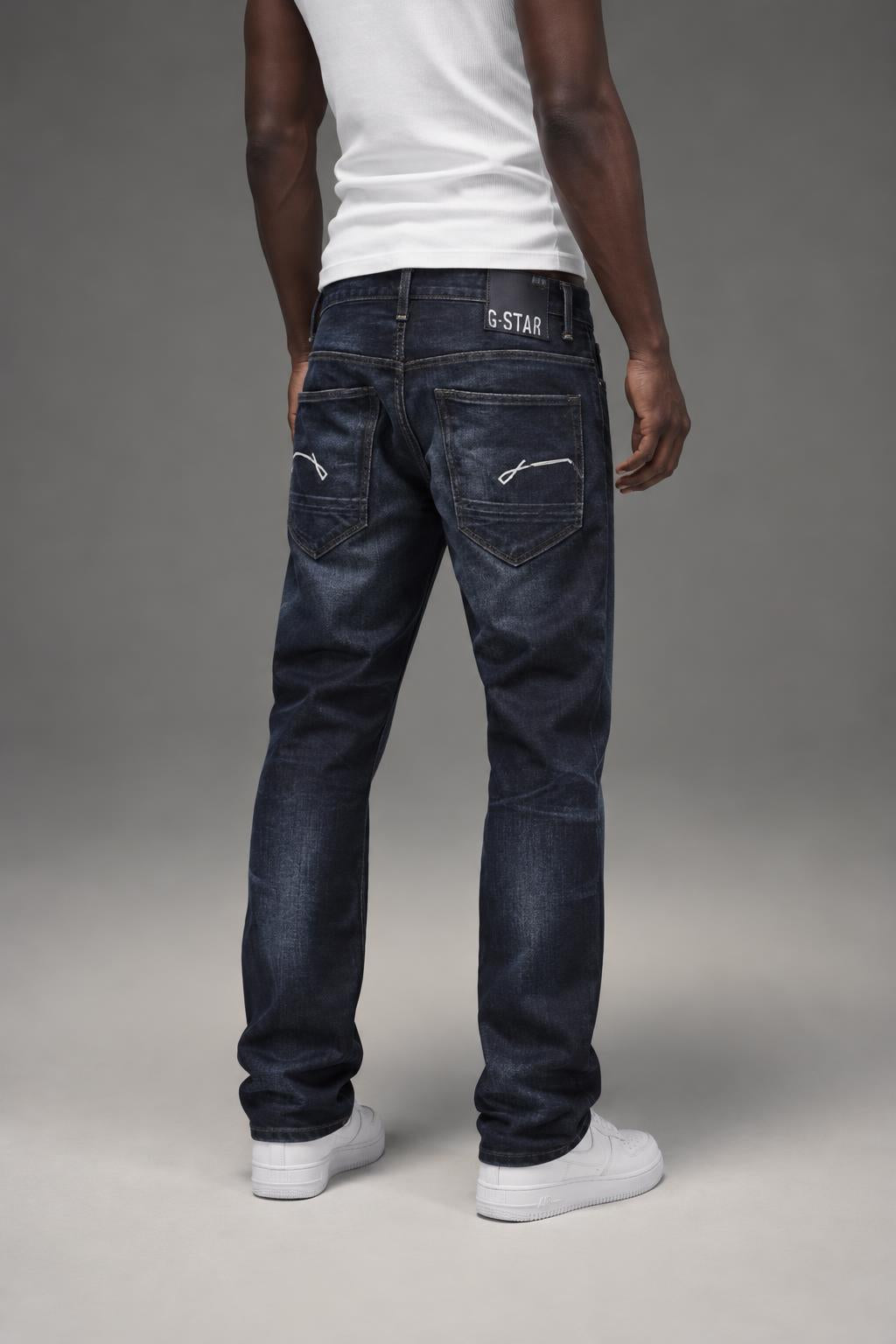 G-Star RAW Men's Morris Low Straight Jeans Dark Aged 50601.4228.89 AI model photo