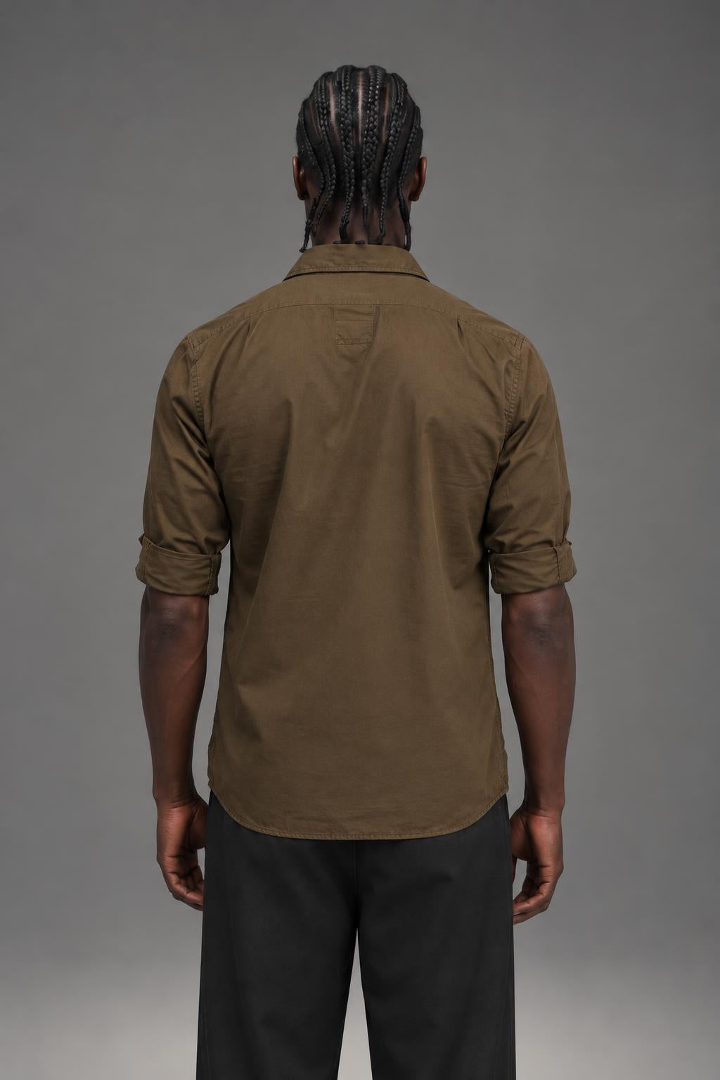 G STAR RAW NEW ATHAN SHIRT L/S WILD OLIVE   83014.2374.1866 AI model photo
