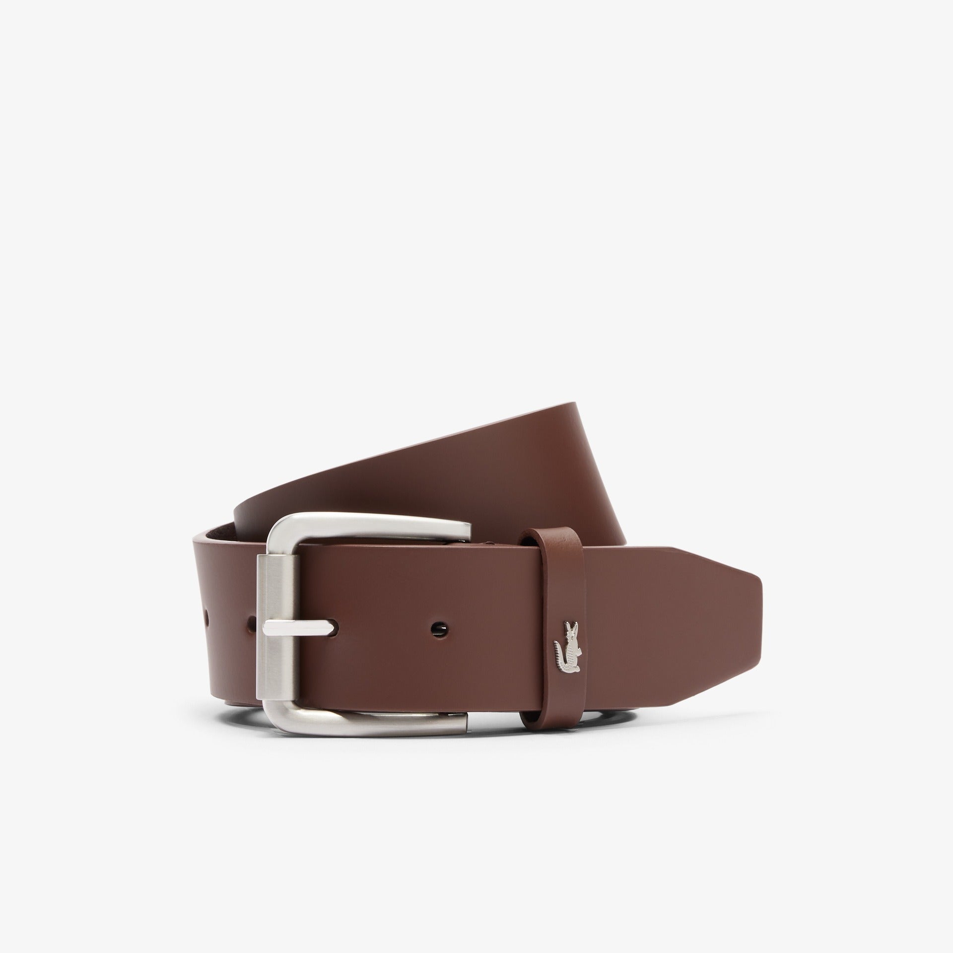 Lacoste Raw Edges Leather Belt Light Brown RC3089 R98