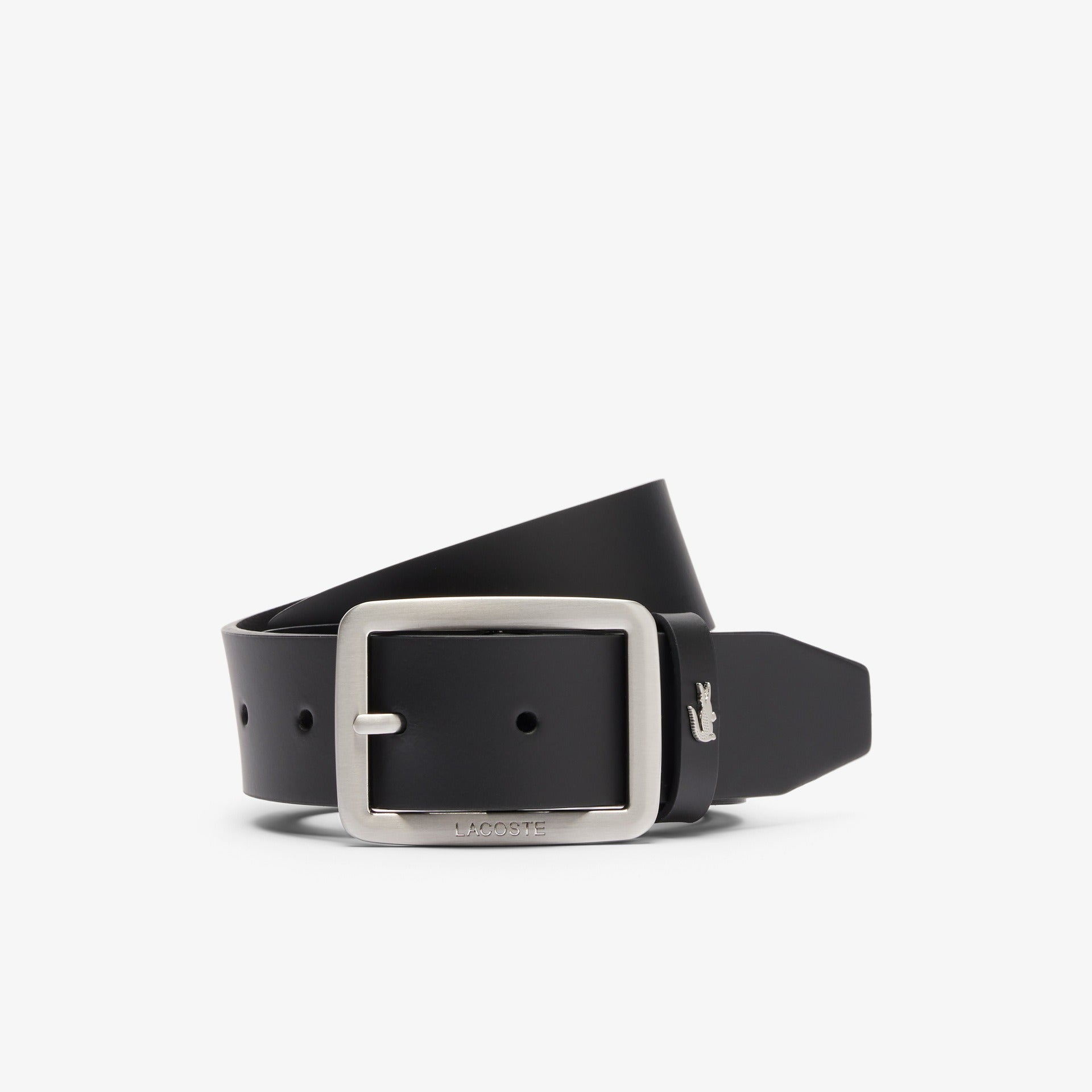 Lacoste Raw Edges Leather Belt Black RC3096 000