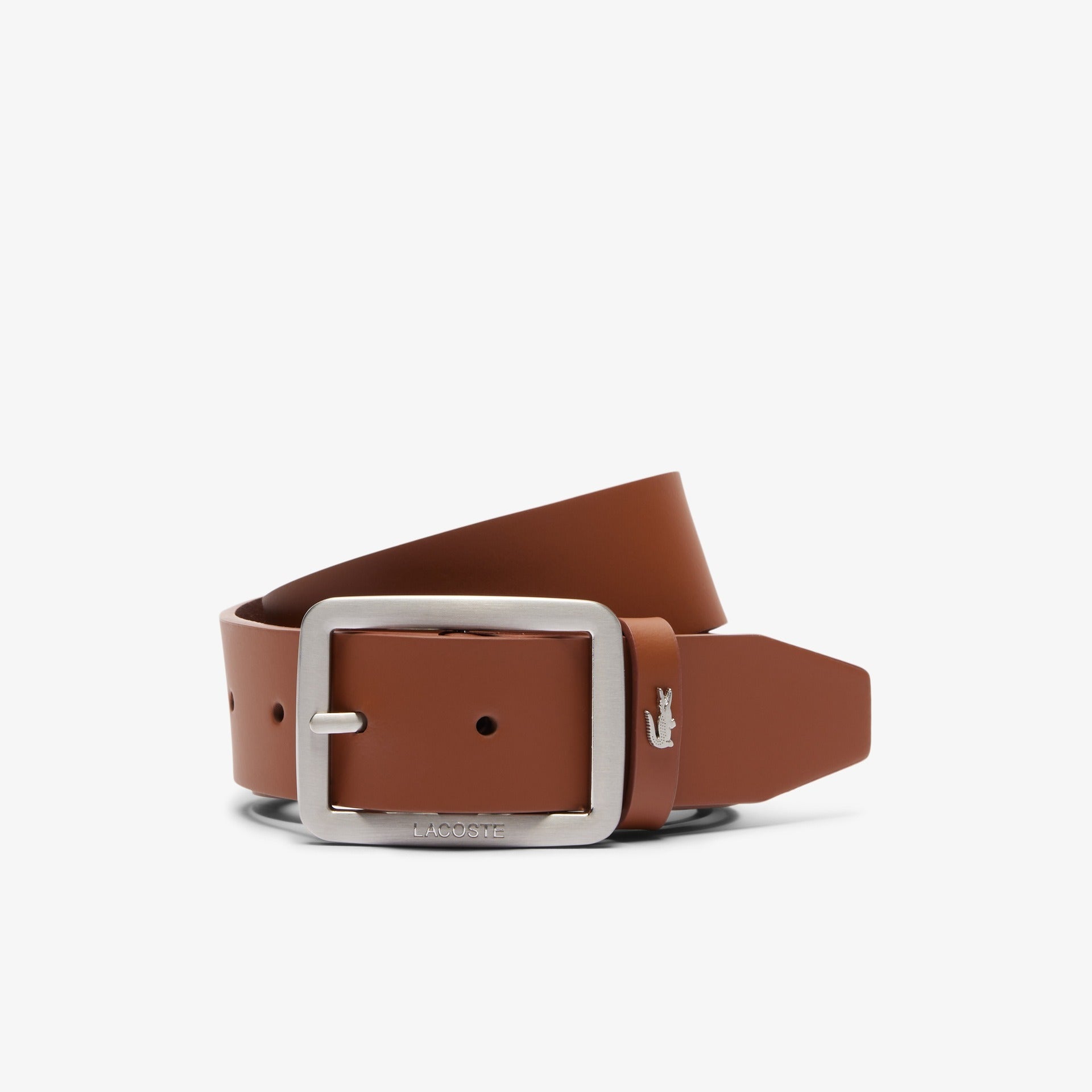 Lacoste Raw Edges Leather Belt Tan RC3096 F07