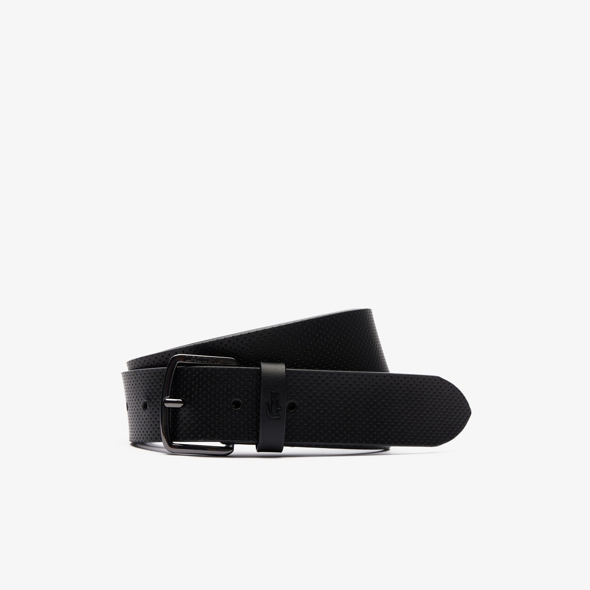 Lacoste Perforated Leather Belt Black RC4084 000
