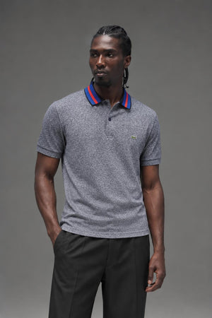 Lacoste Mens Resort Polo Navy Blue Mouline PH0111 AI model photo