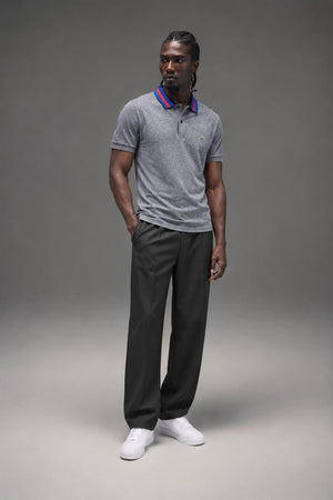 Lacoste Mens Resort Polo Navy Blue Mouline PH0111 AI model photo