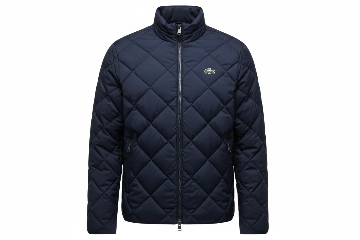 Lacoste Men’s Water-Repellent Quilted Puffer Jacket Navy Blue BH8363-51 166