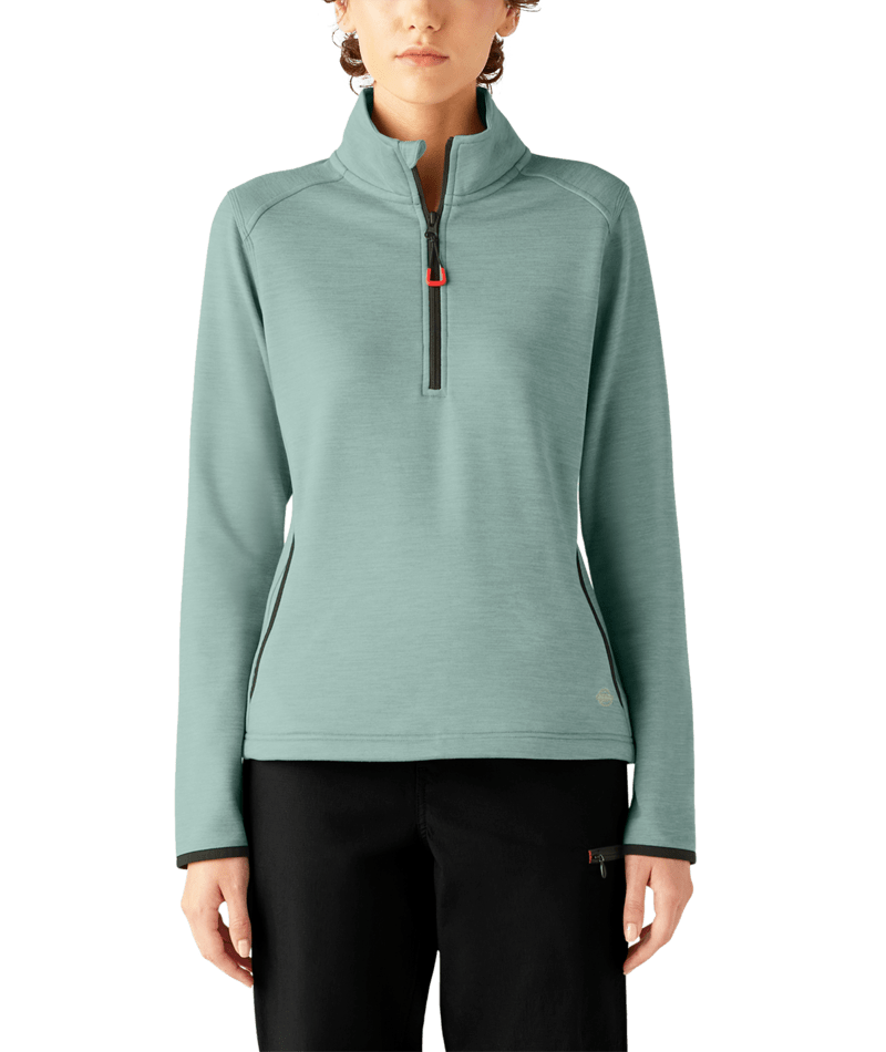 Dickies Women’s Smooth Face Quarter Zip Blue Surf Heather A85WMJ87