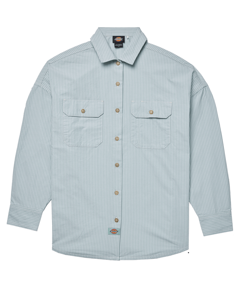 Dickies Women’s Florence Button-Up Shirt Blue Surf A8645J59