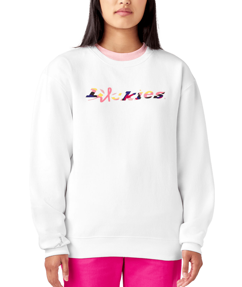 Dickies Breast Cancer Awareness Logo Sweatshirt White BCA12WH