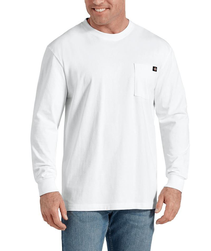 Dickies Heavyweight Long Sleeve Pocket T-Shirt White WL450WH
