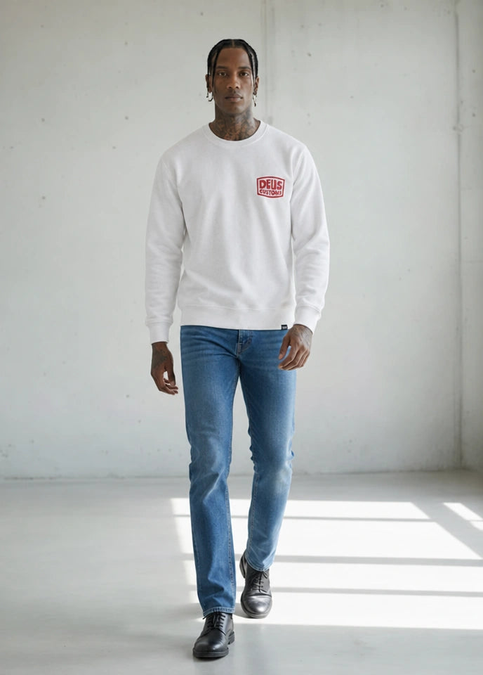 Deus Revlon Surf Crew Tee Vintage White  DMP98171