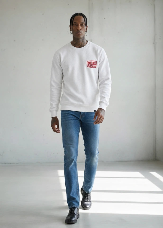 Deus Revlon Surf Crew Tee Vintage White  DMP98171
