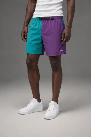 OBEY Easy Relaxed Recess Short Lime Multi 172120063 AI model photo