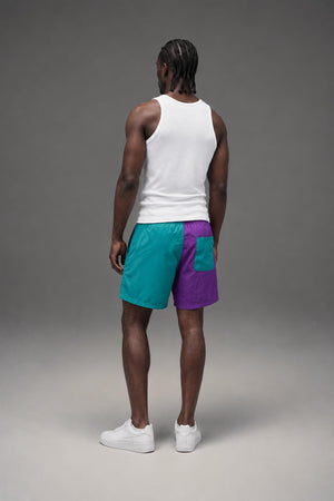 OBEY Easy Relaxed Recess Short Lime Multi 172120063 AI model photo