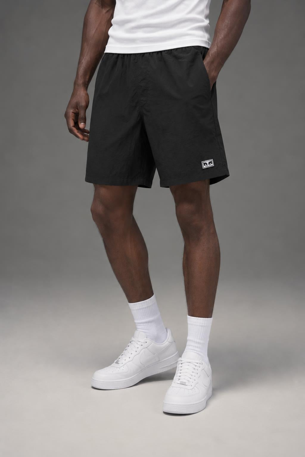 OBEY Men's Easy Eyes Nylon Short Black 172120100 BLK AI model photo