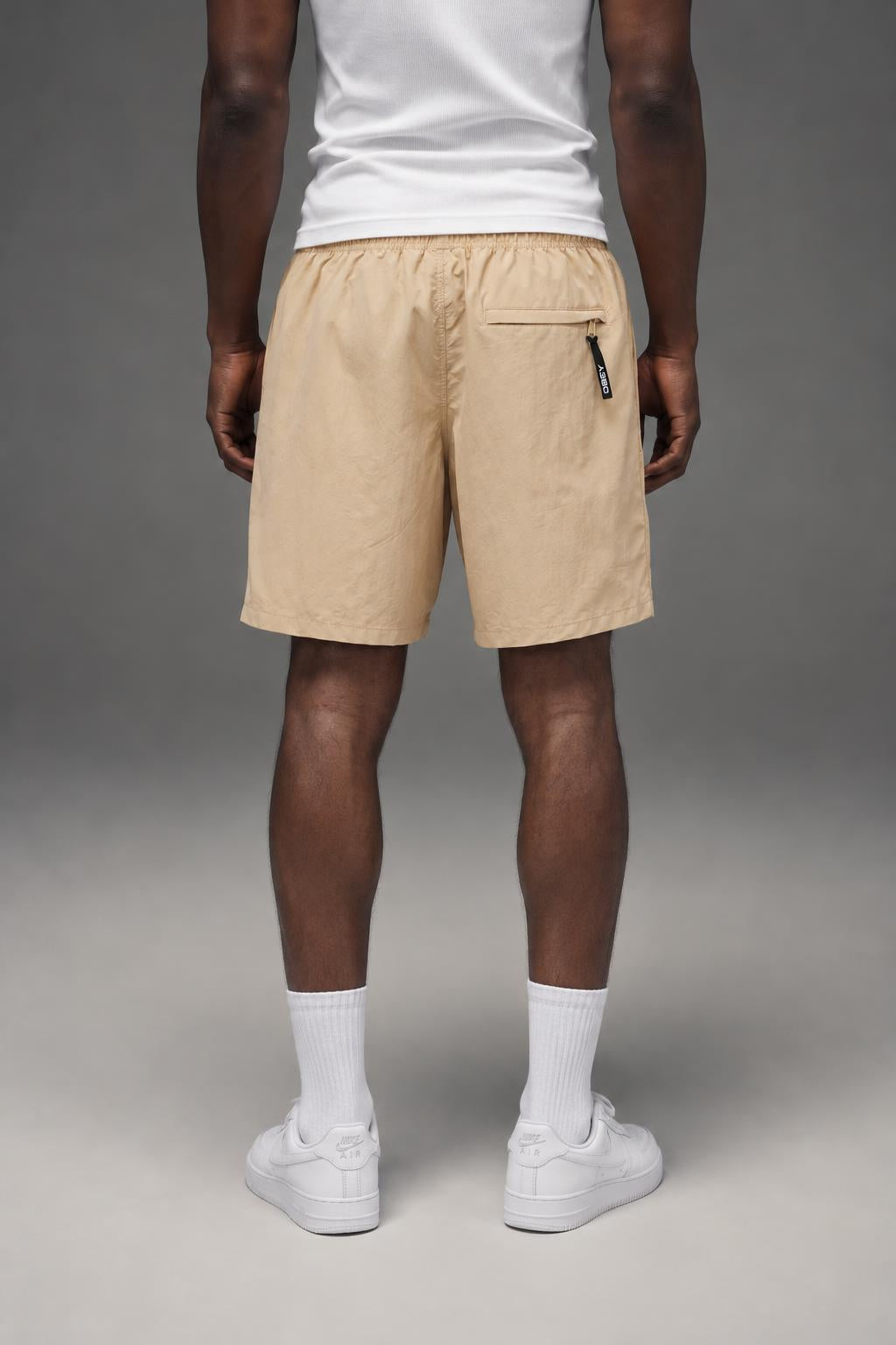 OBEY Men's Easy Eyes Nylon Short Irish Cream 172120100 CRM AI model photo
