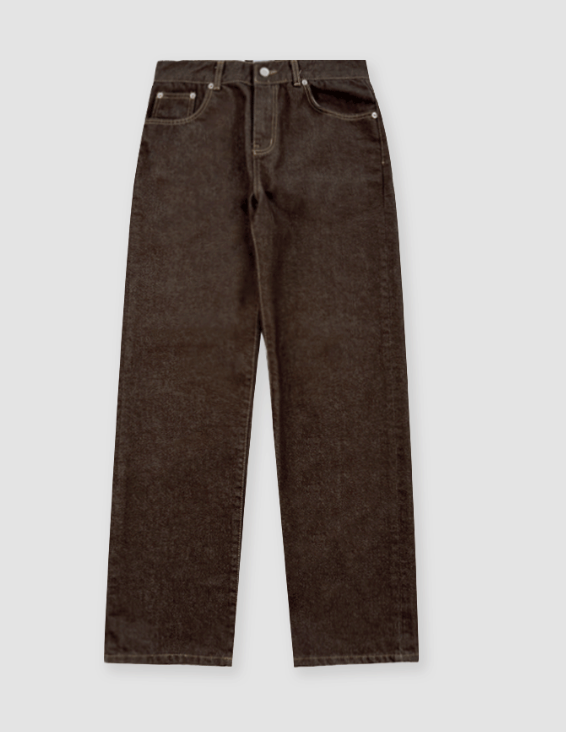 Rose-And-Rose Men's Wood Color Semi Wide Pants Brown ROSE009 BRN - APLAZE