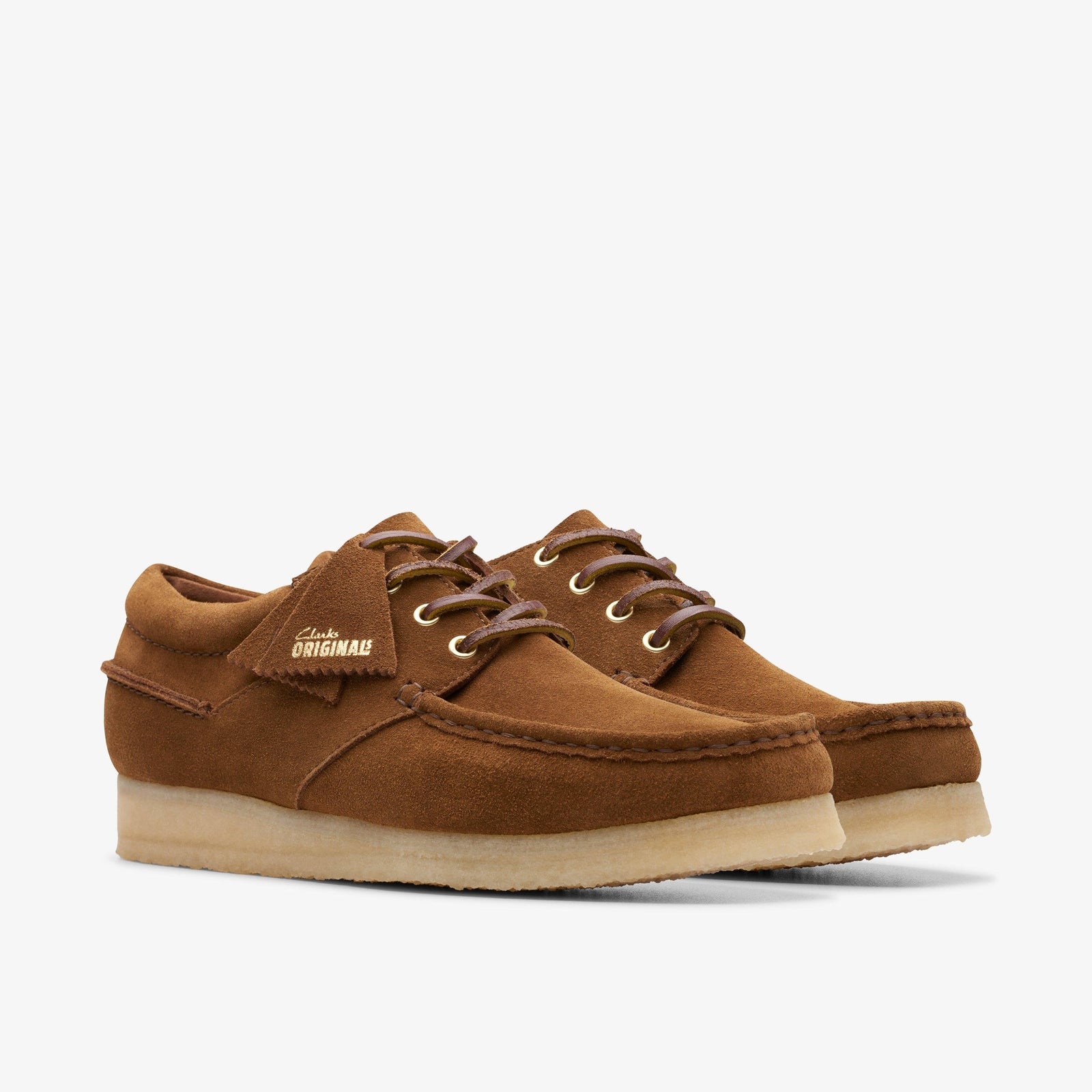 Clarks Women Wallabee Boat Cola Suede 26175755