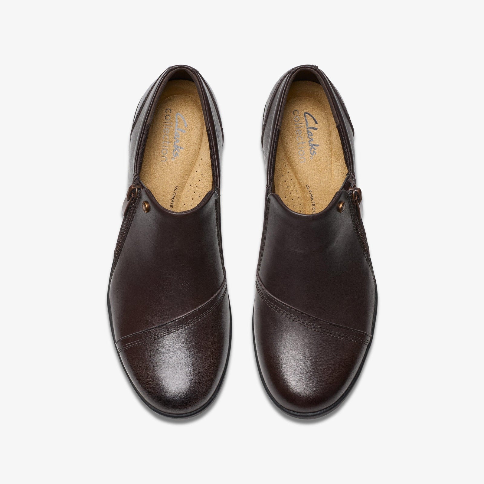 Clarks Women's Suttyn Zip Chocolate Leather 26180146