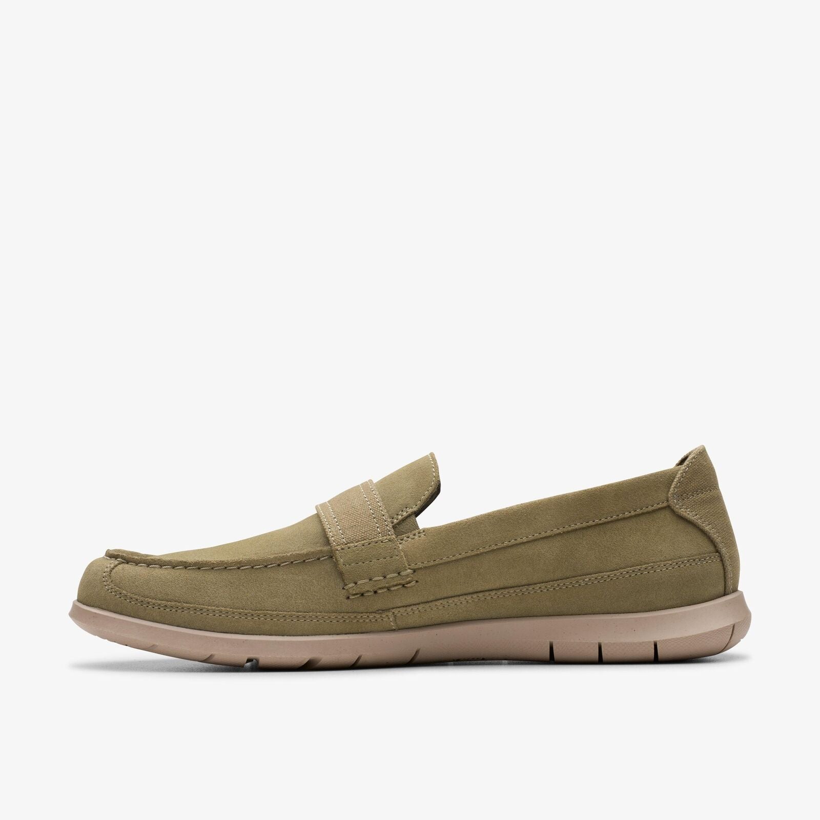 CLARKS Men's Flexway Band Olive Suede 26181973