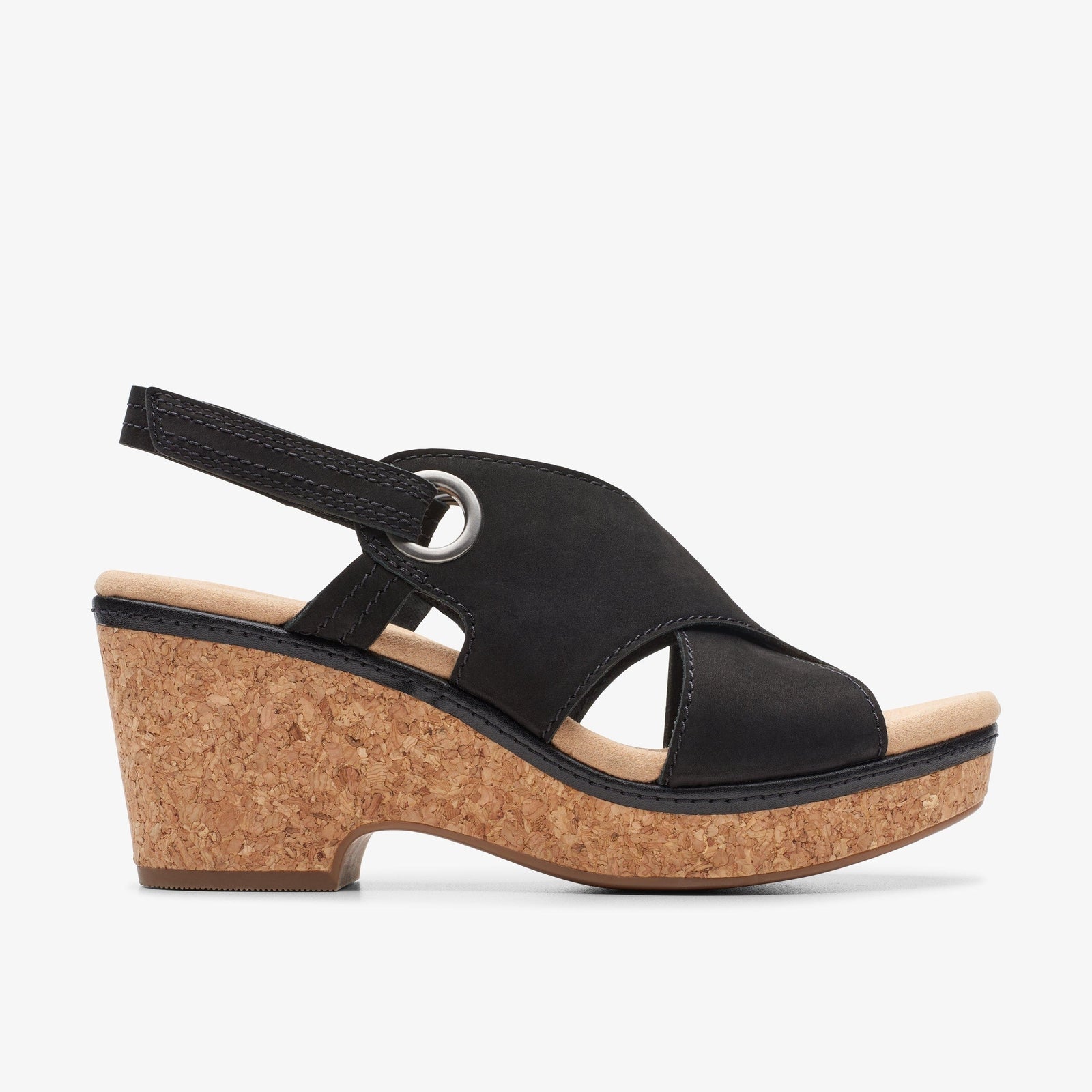 Clarks Women's Giselle Loop Black Leather 26178047