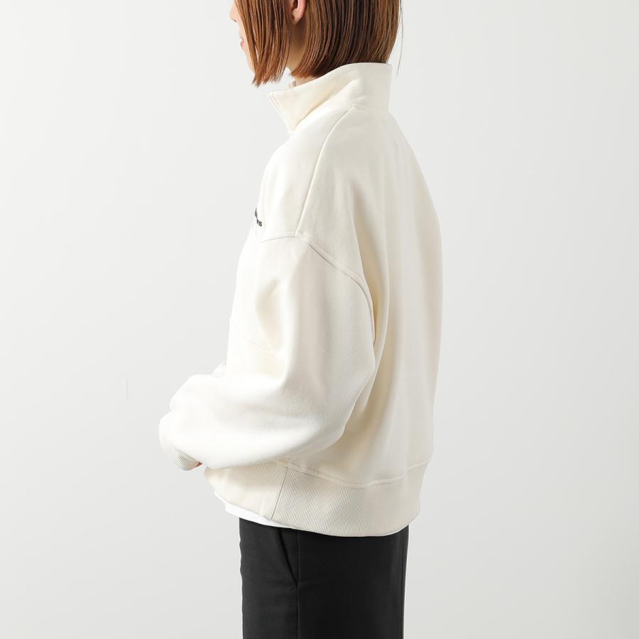 Calvin Klein Women’s Logo Quarter Zip Terry Sweatshirt Antique White 472025S 100