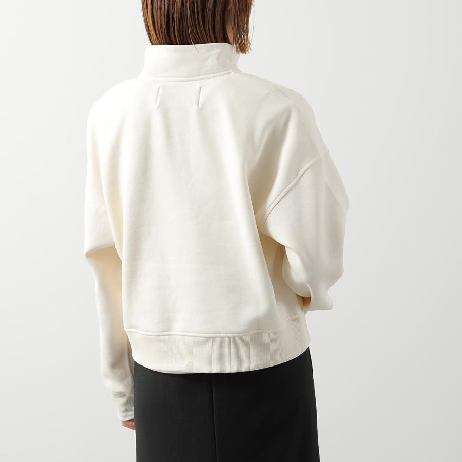 Calvin Klein Women’s Logo Quarter Zip Terry Sweatshirt Antique White 472025S 100