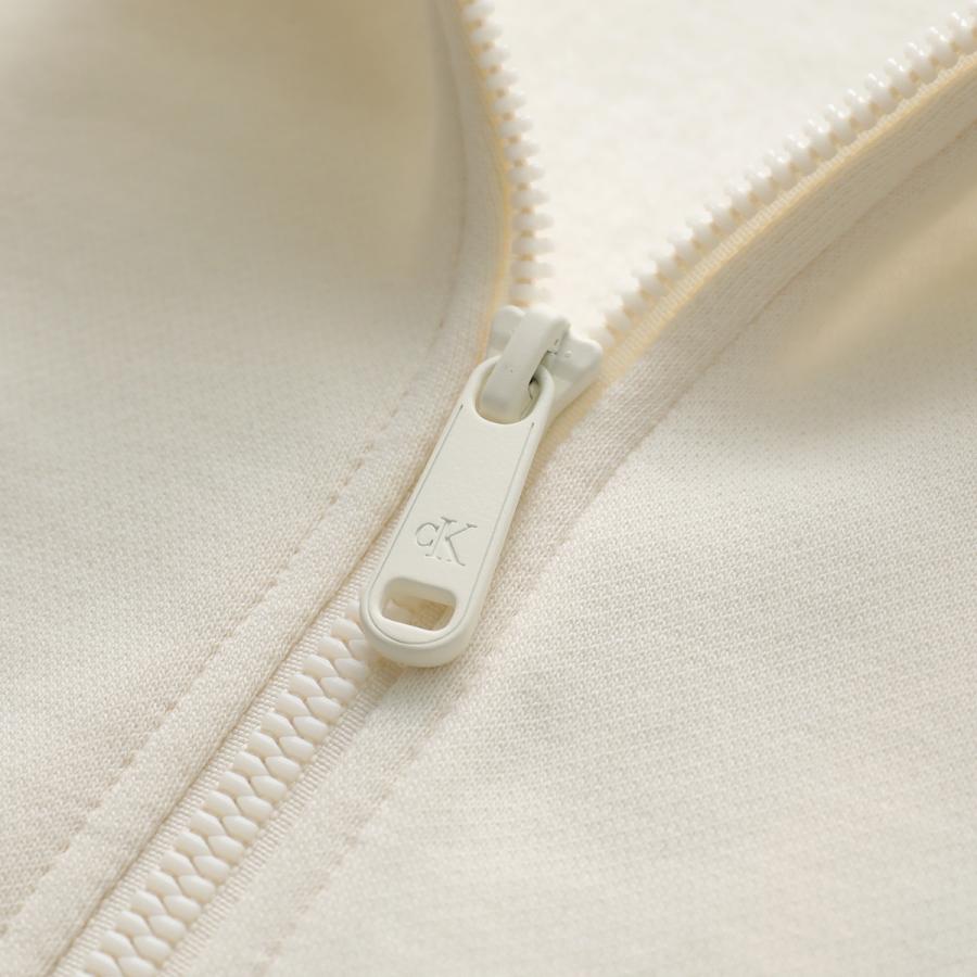 Calvin Klein Women’s Logo Quarter Zip Terry Sweatshirt Antique White 472025S 100