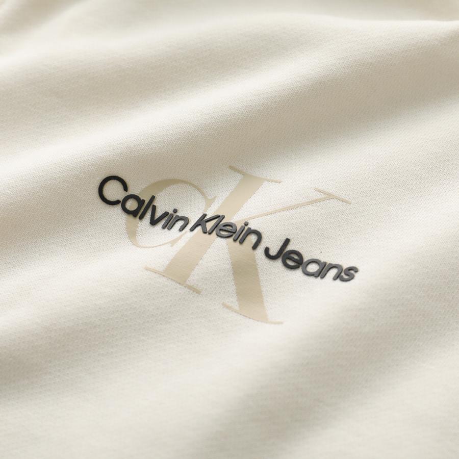 Calvin Klein Women’s Logo Quarter Zip Terry Sweatshirt Antique White 472025S 100