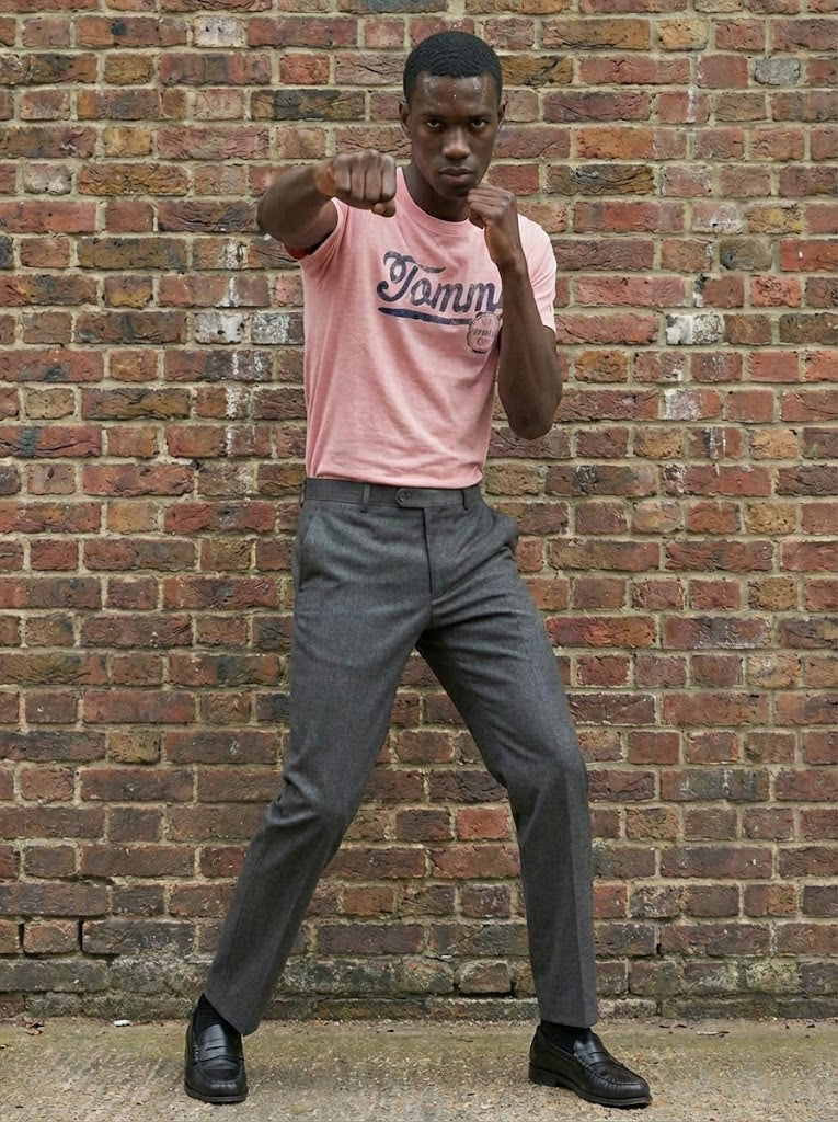 Tommy Hilfiger Mens Tommy Jeans Brick T-Shirt Broadway Pink 78J4955 650