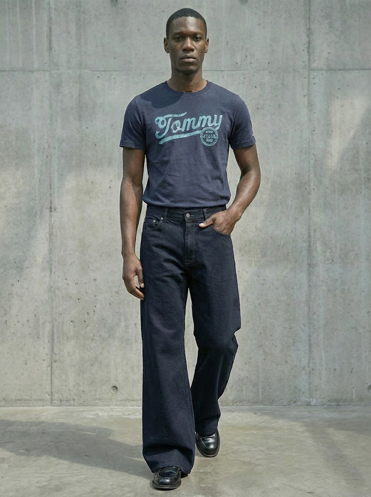 Tommy Hilfiger Mens Tommy Jeans Brick T-Shirt Cobalt Sapphire 78J4955 410