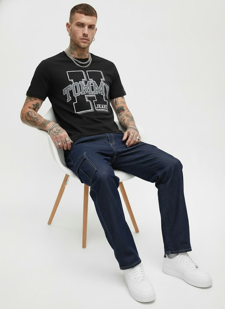 Tommy Hilfiger Mens Tommy Jeans Steel T-Shirt Dark Sable 78J4958 001