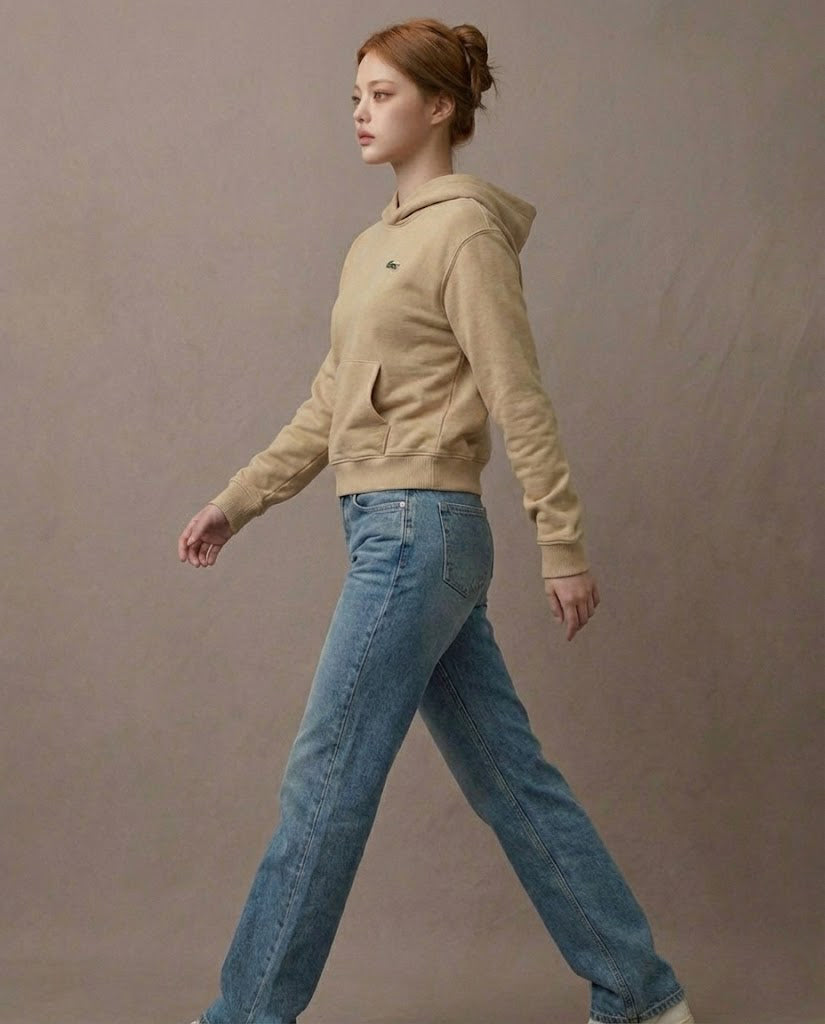 Lacoste Kids Kangaroo Pocket Fleece Hoodie Beige 947028 02S