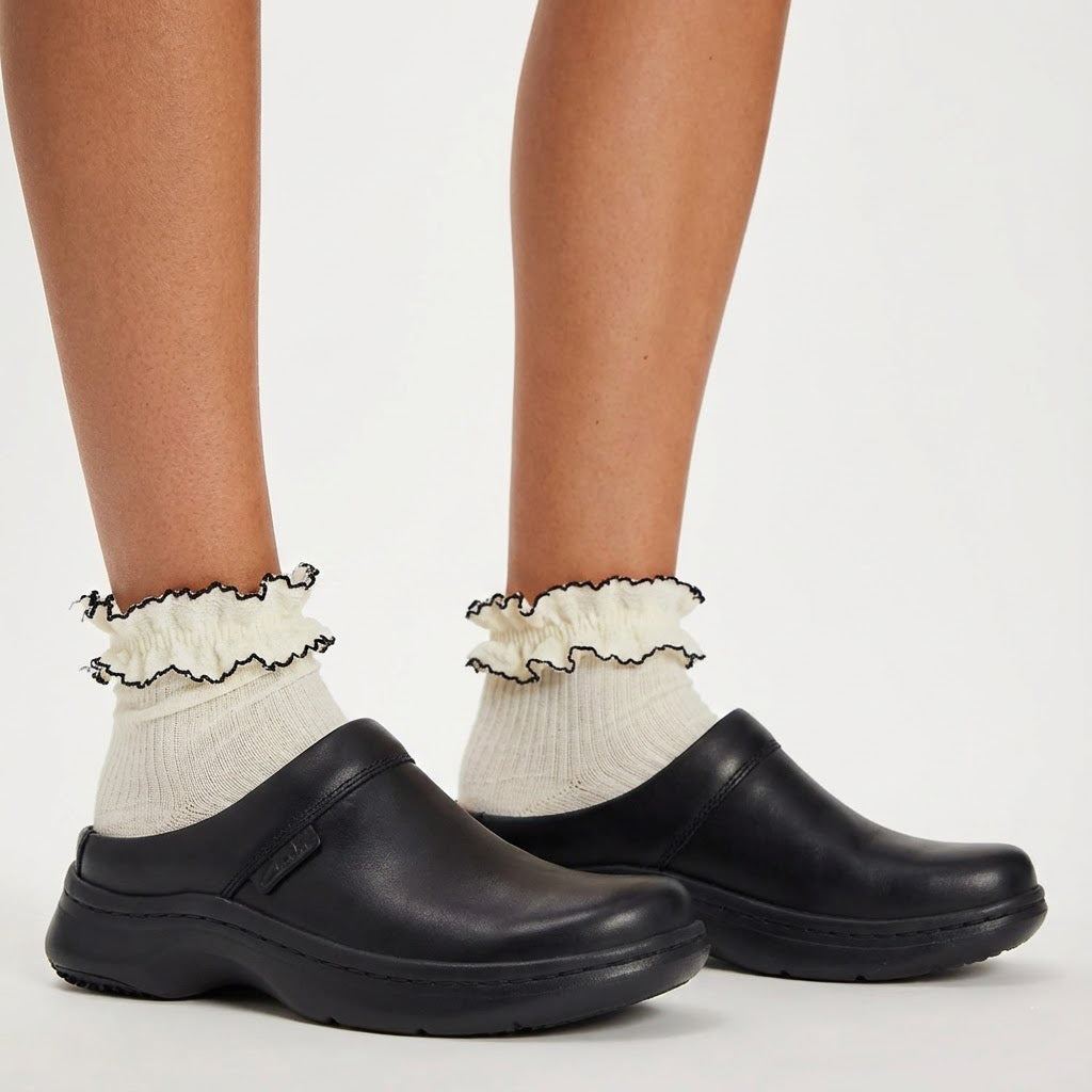 Clarks Women's ClarksPro Clog Black Leather 26175016