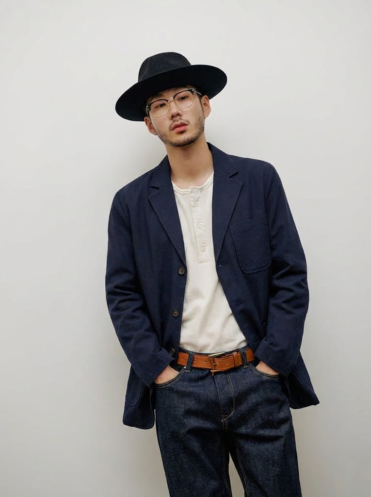 Barbour Mens Bayview Herringbone Overshirt Navy MOS0423 NY91