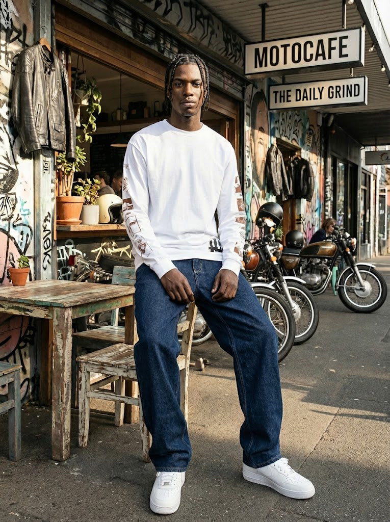 Huf Mens Outer Limits Long Sleeve T-Shirt White TS01934 WHT