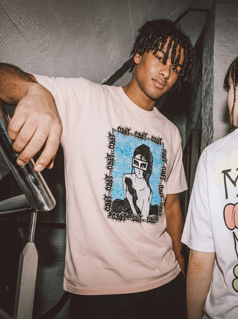 Obey Mens Obey Shojo T-Shirt Cream 165263113