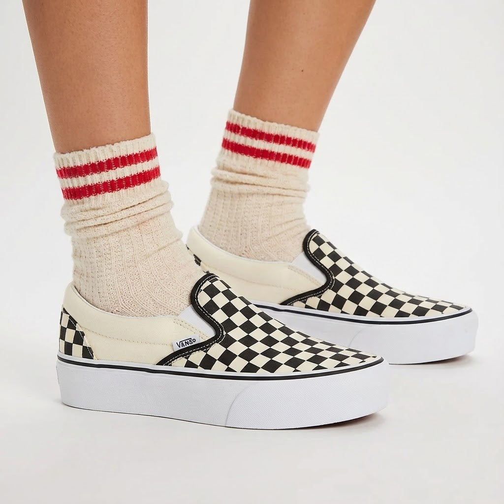 Vans UA Classic Slip-On Stackform Checkerboard Black/Classic White VN0A7Q5RTYQ