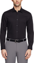 Calvin Klein Mens Steel Slim Fit Non-Iron Herringbone Dress Shirt Black 33K2479-7ML