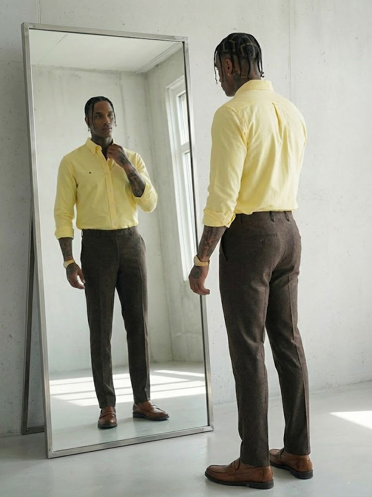 Tommy Hilfiger Men's New England Solid Oxford Shirt Yellow Topaz 78J5099 730