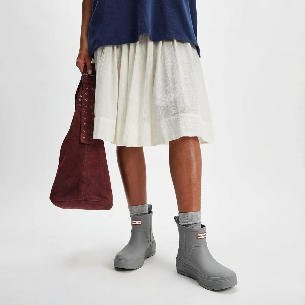 Hunter Women's Wales Waterproof Rain Booties Light Gray HWWALES 051