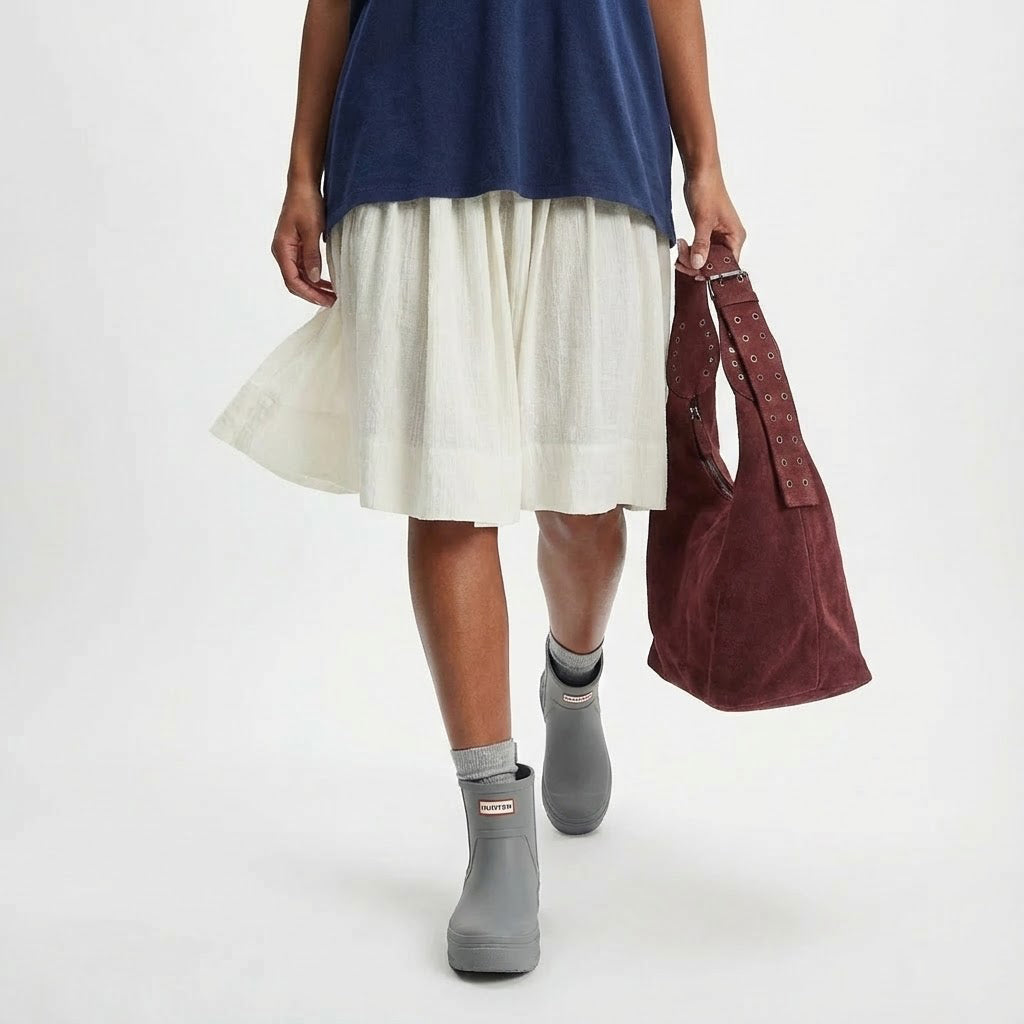 Hunter Women's Wales Waterproof Rain Booties Light Gray HWWALES 051