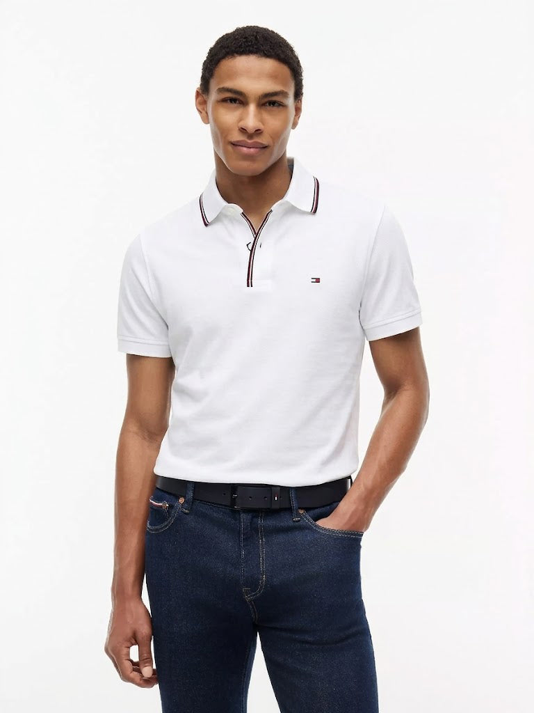 Tommy Hilfiger Men's Ryan Short Sleeve Custom Fit Polo T-Shirt Bright White 78J4779 110