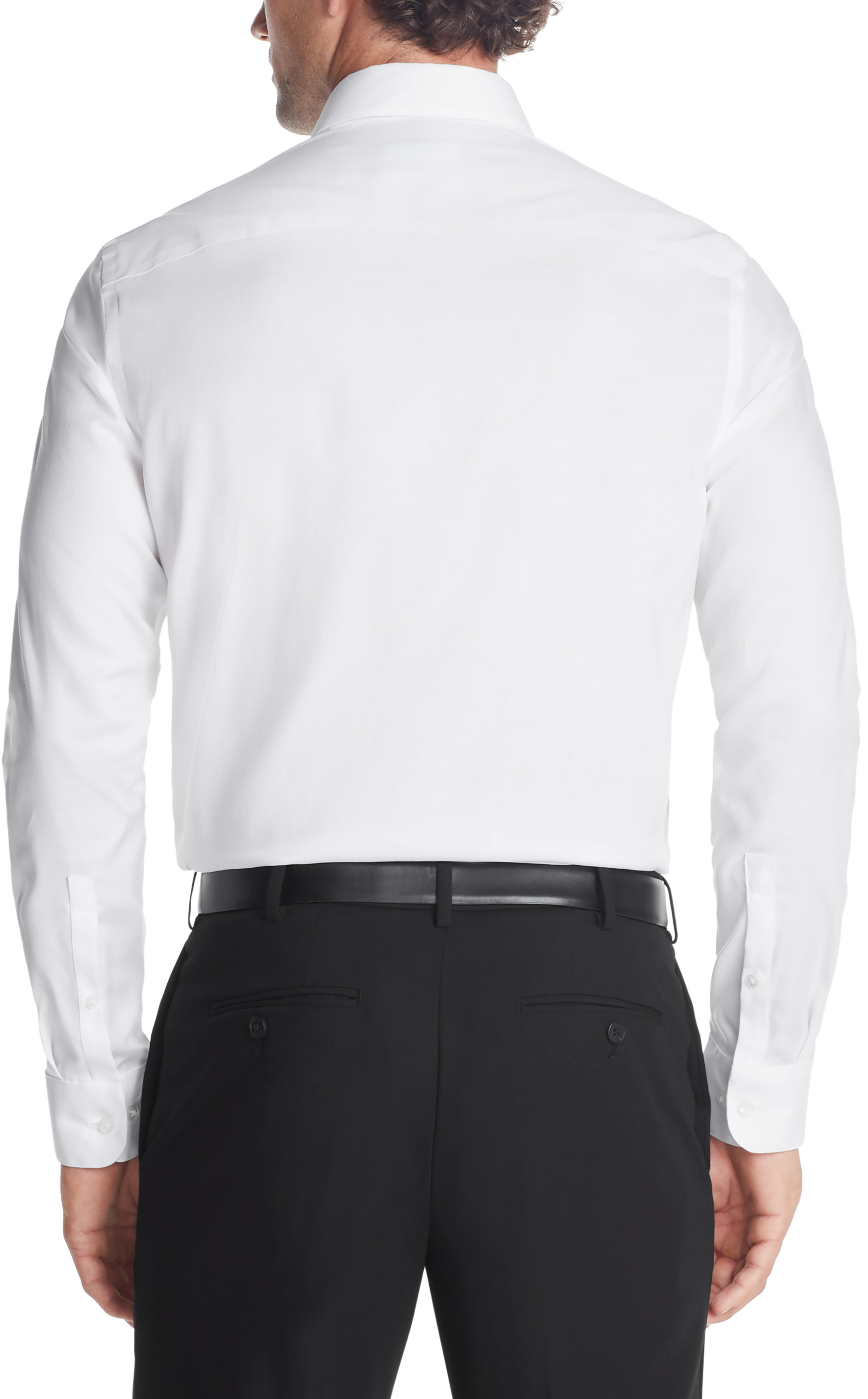 Calvin Klein Mens Steel Stretch Regular Fit Non-Iron Dress Shirt White 33K4080-7MC