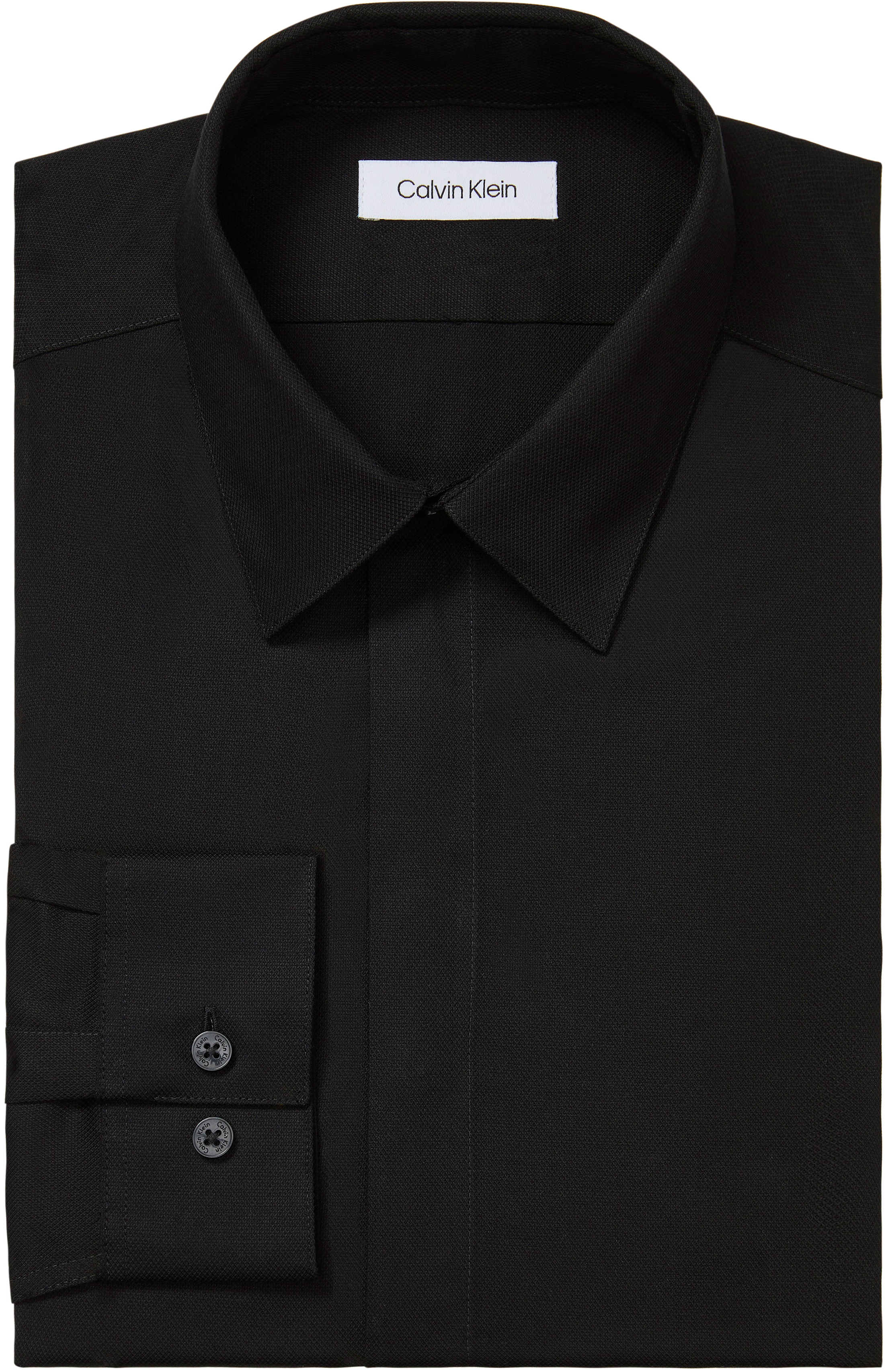 Calvin Klein Mens Steel+ Slim Fit Performance Stretch Dress Shirt Black 33K5754-OXR
